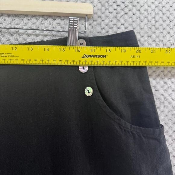Bryn Walker Pants Womens 1X Black Linen Wide Leg Tapper Lagenlook Boho - Picture 9 of 16